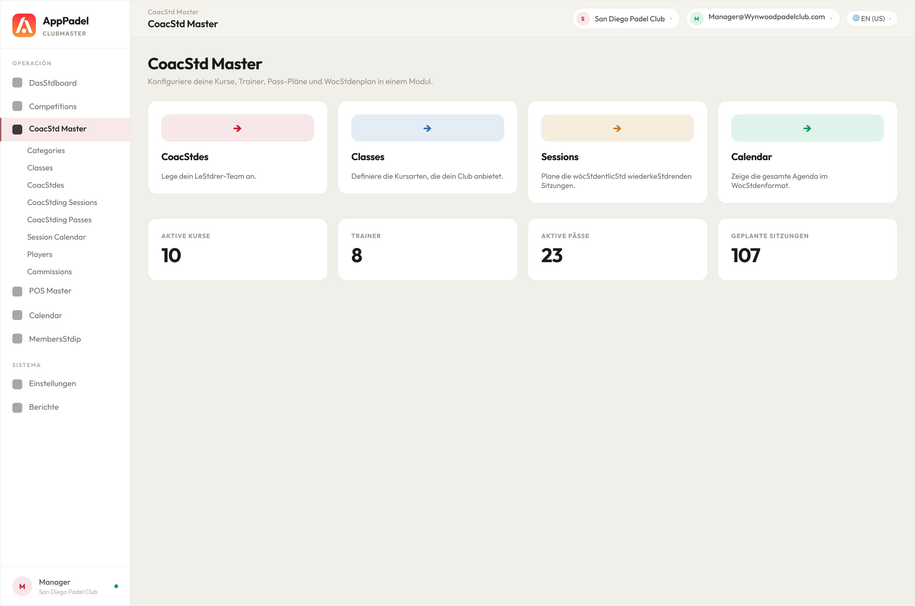 Coach Master overview