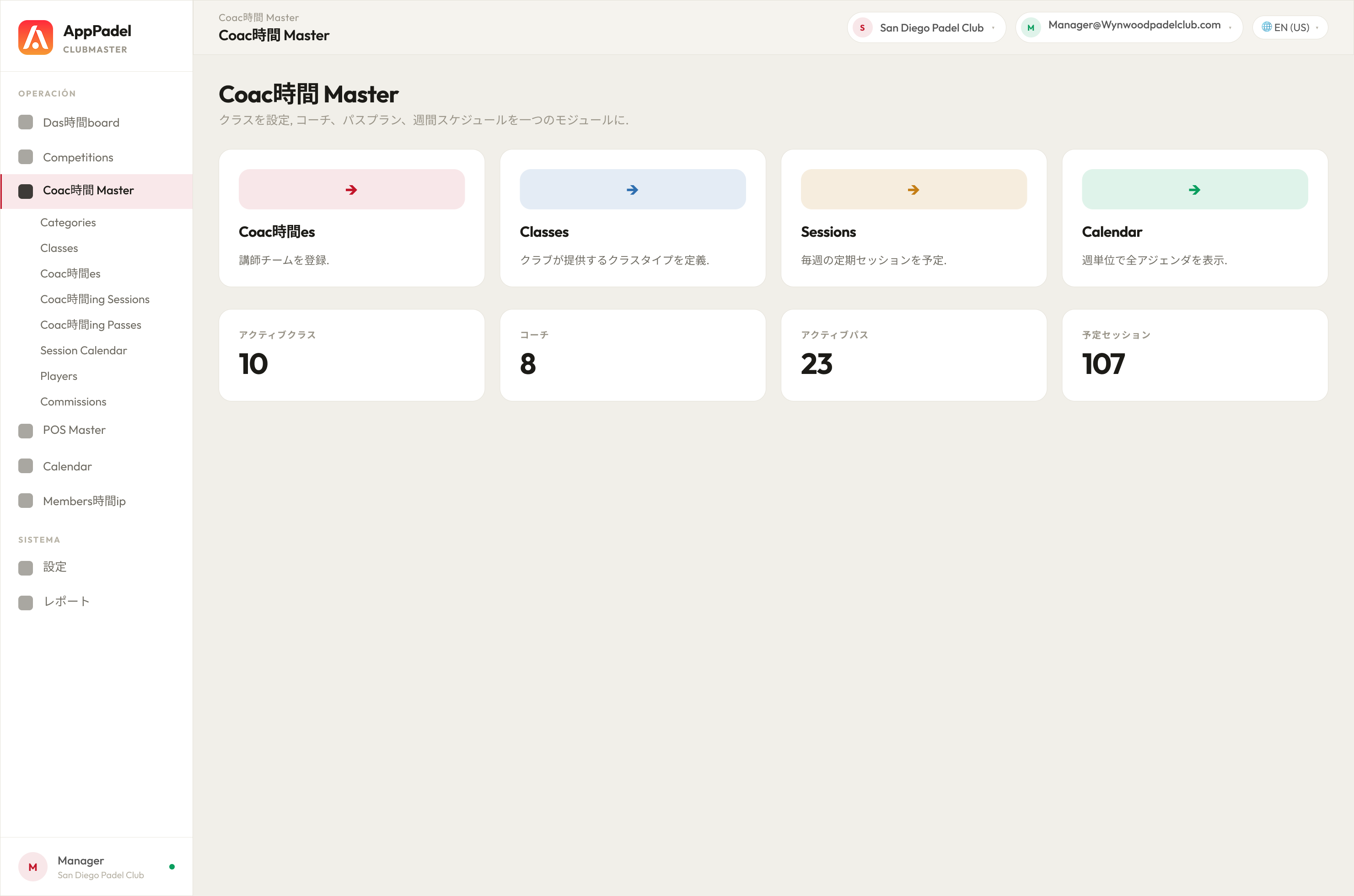 Coach Master overview