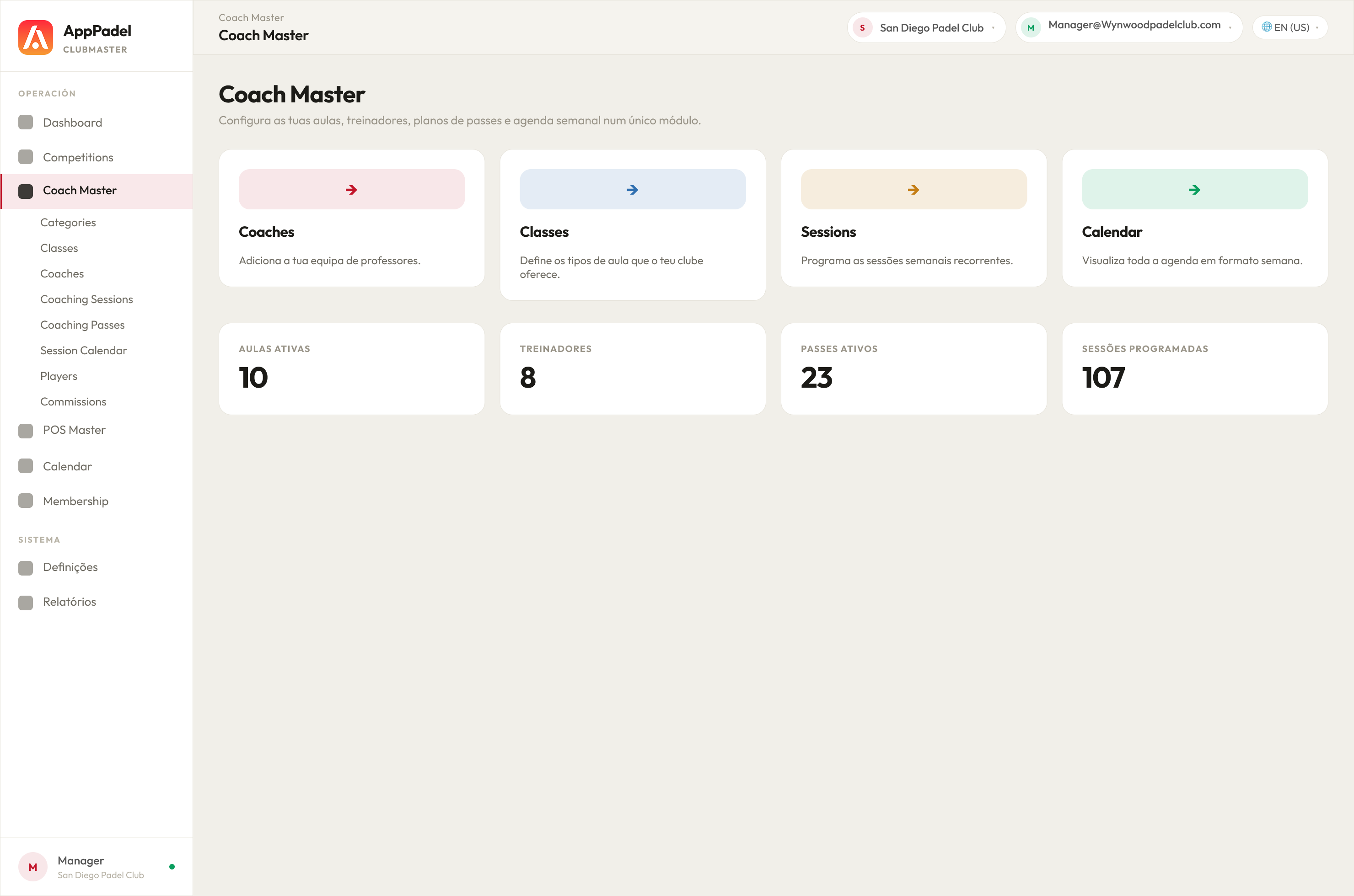 Coach Master overview
